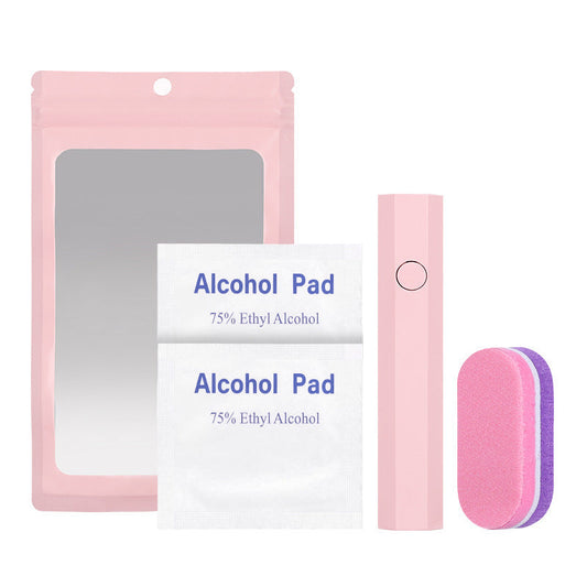 Nail tool kit - Nail Lamp+Cat Eye Magnet+Mini Sponge File + Nail Cleaning Pads Set