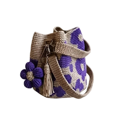 🌻 Handmade crochet bag with floral pattern – lightweight cotton blend, spacious & boho – perfect for summer & beach