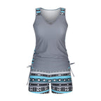 ⏰LAST DAY 60% OFF🌊Women's Tummy Control Tankini Set with Built-In Bra – Flattering Boho Swimwear with Shorts
