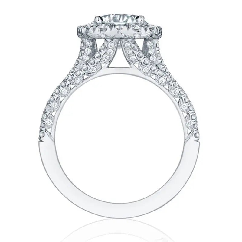Full Pavé Three-Row Statement Ring, Sparkling Crystal, Elegant Women Party & Daily Jewelry